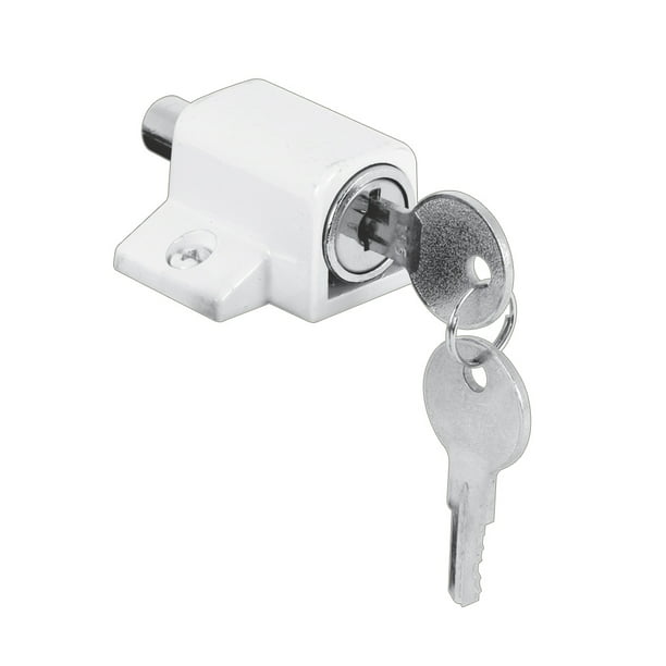 5/8 Defender Security S 4355 Step on Sliding Door Lock with Diecast Housing and Hardened Steel Bolt White 